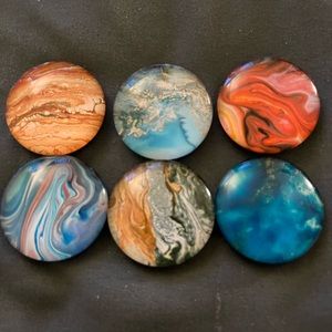 A set of new colorful refrigerator magnets